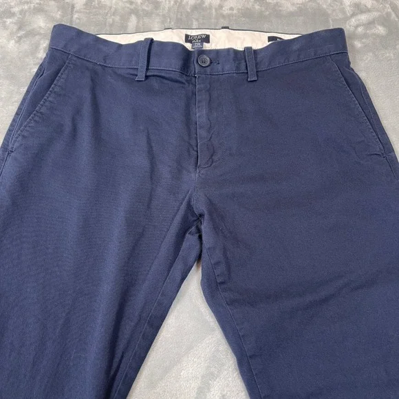 J.Crew Flex Slim Fit Chinos Mens 32x30 Navy Blue Stretch Cotton Pants - Picture 2 of 5